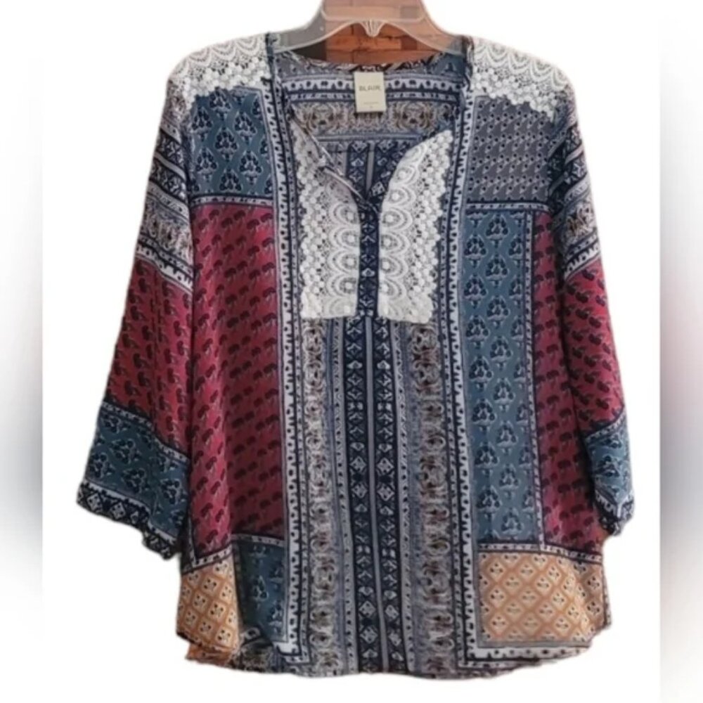 Blair Multicolor Patchwork Blouse - image 1
